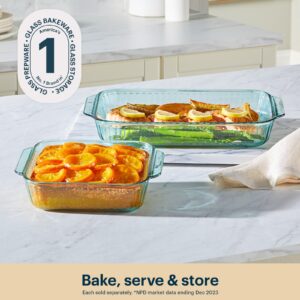 Pyrex® Sculpted Tinted Glass 8" Square Baking Dish, Aqua - Image 3