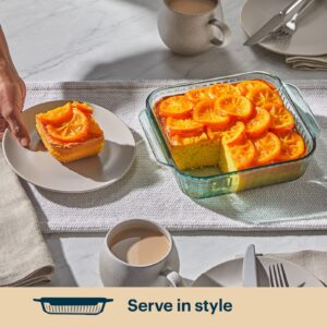 Pyrex® Sculpted Tinted Glass 8" Square Baking Dish, Aqua - Image 5