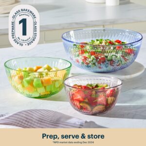 Alternative view of Pyrex® Colors Sculpted Tinted 3-piece Mixing Bowl Set, No Lid (Pink,Green,Blue)