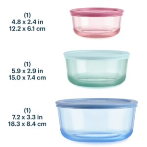 Alternative view of Pyrex® Simply Store® Tinted Glass Round Storage Containers, 6-pc Set, Mixed Colors