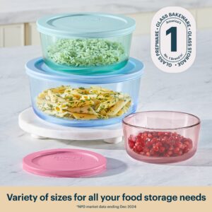 Pyrex® Simply Store® Tinted Glass Round Storage Containers, 6-pc Set, Mixed Colors - Image 3