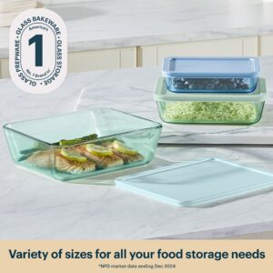 Alternative view of Pyrex® Simply Store® Tinted Glass Rectangle Storage Containers, 6-pc Set, Mixed Colors