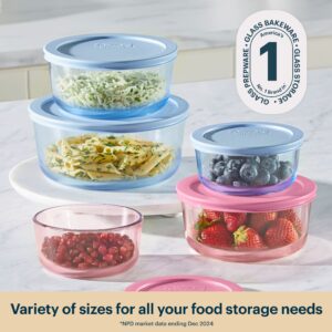 Alternative view of Pyrex® Simply Store® Tinted Glass Round Storage Containers, 10-pc Set, Mixed Colors