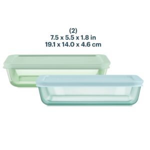 Pyrex® Simply Store® Tinted Glass 3-cup Rectangle Storage Containers, 4-pc Set, Mixed Colors - Image 3