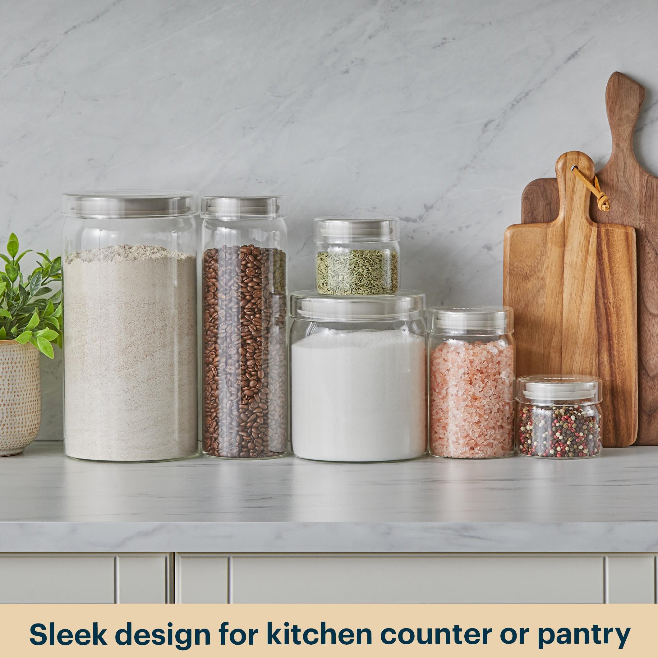 Pyrex® 4-Piece Lightweight Glass Canister Set - Image 6
