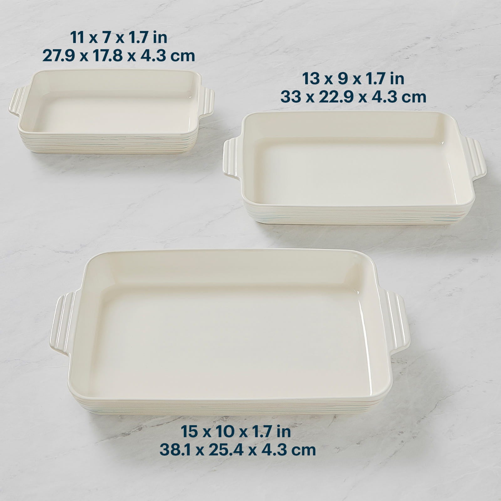 Pyrex® 3-Piece Rectangular Ceramic Bakeware Set - Image 3