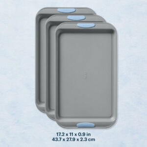 Alternative view of Pyrex® Metal Bakeware 3-Piece Large Cookie Sheet Set in Cerulean