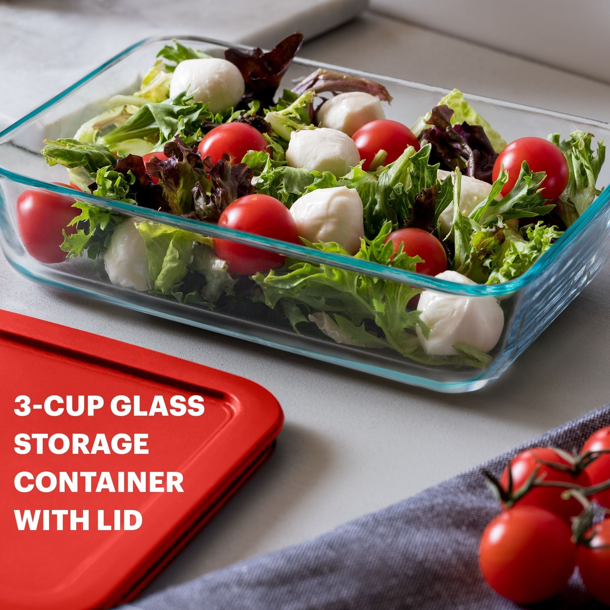 Pyrex® Simply Store® 3-Cup Rectangle Glass Storage with Plastic Lid - Image 2