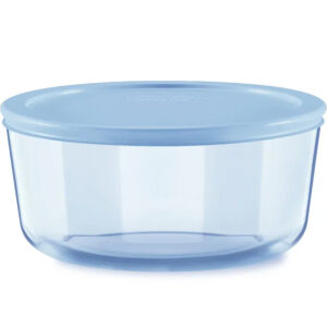 Pyrex® Simply Store® Tinted 7-cup Round Storage with Blue Plastic Lid
