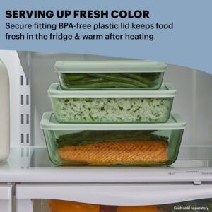 Pyrex® Simply Store® Tinted 11-cup Rectangle Storage with Green Plastic Lid - Image 3