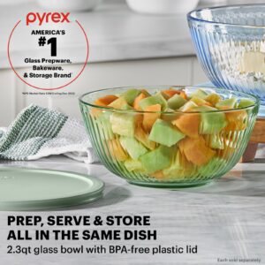 Alternative view of Pyrex® Colors Sculpted Tinted 2.3-quart Mixing Bowl with Lid, Green