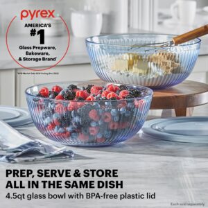Alternative view of Pyrex® Colors Sculpted Tinted 4.5-quart Mixing Bowl with Lid, Blue