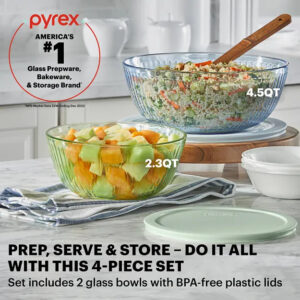 Alternative view of Pyrex® Colors Sculpted Tinted 4-piece Mixing Bowl Set