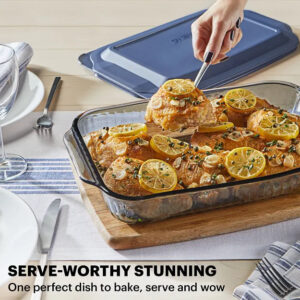 Alternative view of Pyrex® Colors Sculpted Tinted 4-piece Baking Set with Plastic Lids, Smoke