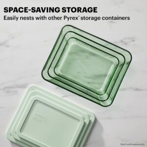 Pyrex® Simply Store® Tinted 11-cup Rectangle Storage with Green Plastic Lid - Image 4