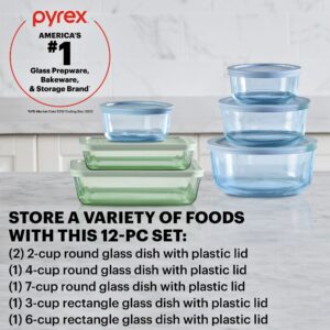 Alternative view of Pyrex® Simply Store® Tinted 12-piece Storage Set with Plastic Lids, Green and Blue