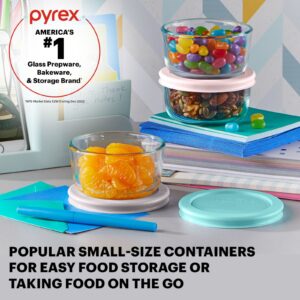 Alternative view of Pyrex® Simply Store® 6-piece 1-cup Round Glass Storage Set with Assorted Color Lids
