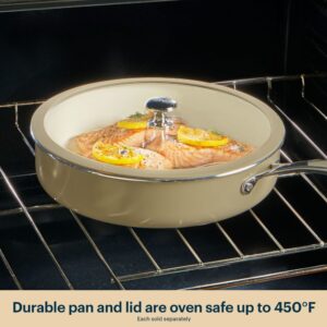 Pyrex® Ceramic Cookware 10.8-in/3.5qt Deep Fry Pan with Lid - Image 6