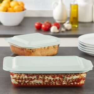 Alternative view of Pyrex® Deep 4-piece Baking Dish Set with Sage Lids