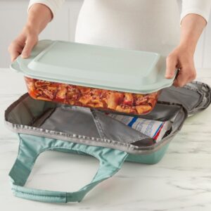 Pyrex® Deep Portable 4-piece Glass Baking Dish Set Portable Set, Green Sage Lid - Image 3