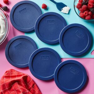Alternative view of Pyrex® 4-cup Round Dark Blue Plastic Lids, 6-pack