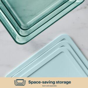 Pyrex® Simply Store® Tinted Glass 11-cup Rectangle Storage Container with Lid, Aqua - Image 6